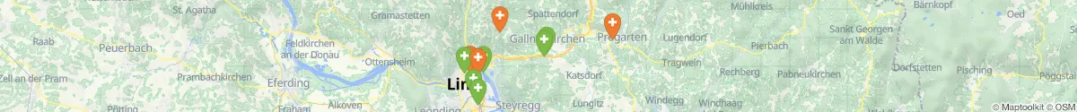 Kartenansicht für Apotheken-Notdienste in der Nähe von Gallneukirchen (Urfahr-Umgebung, Oberösterreich)